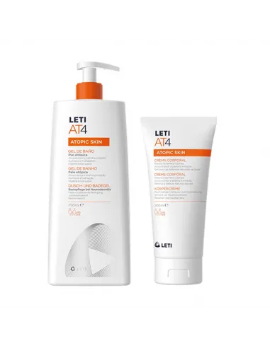 LETI AT4 GEL DE BAÑO PIEL ATÓPICA 750 ML + CREMA CORPORAL PIEL ATÓPICA 200 ML PACK