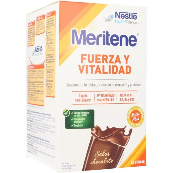 Meritene Fuerza y Vitalidad Batido de Chocolate 15 Sobres