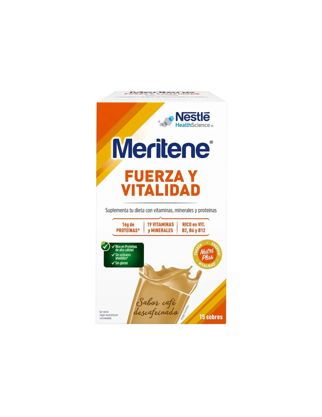 Meritene Fuerza y Vitalidad Sabor Café Descafeinado 15 Sobres
