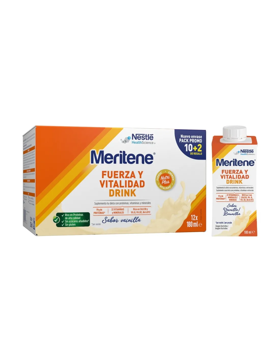 Meritene Fuerza y Vitalidad Drink Sabor Vainilla 12x180 ml