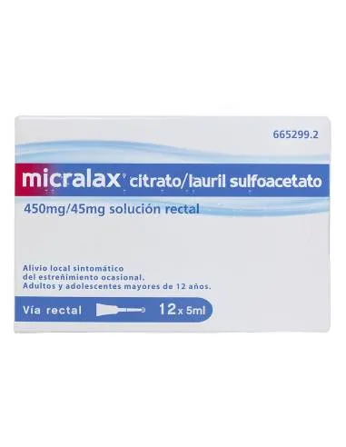 MICRALAX 45 MG/450 MG EMULSION RECTAL 12 MICROEN