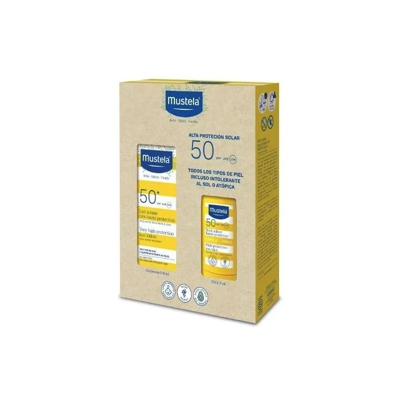 Mustela Pack Leche Solar Spf50+ 100ml + Stick Solar Spf50 9ml