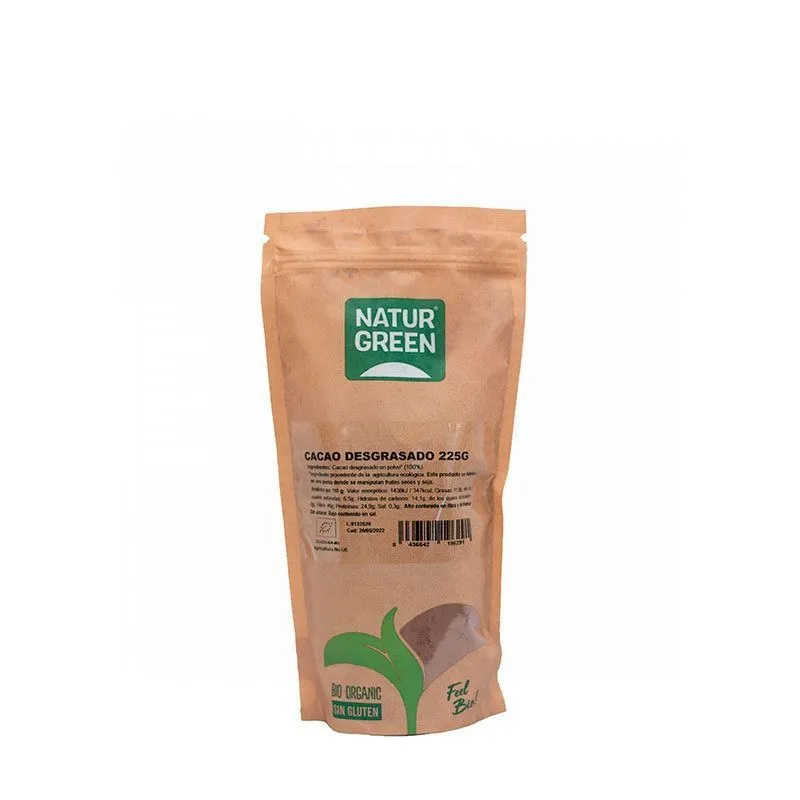 NaturGreen Cacao Desgrasado Bio 225g