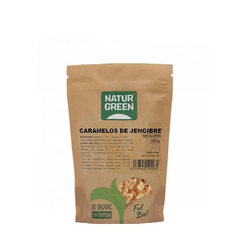 NaturGreen Caramelos Ecológicos de Jengibre 125gr