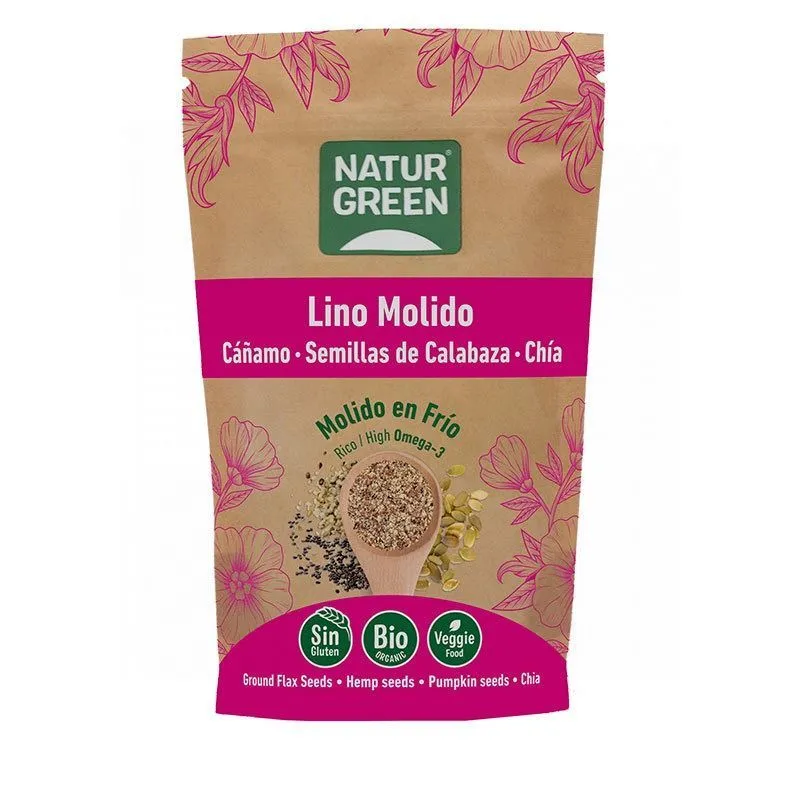NaturGreen Semillas Lino, Cáñamo, Calabaza y Chía Bio 225gr