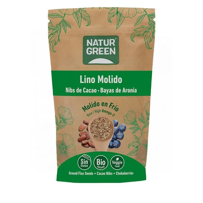 NaturGreen Semillas Lino, Nibs de Cacao y Aronia Bio 225gr