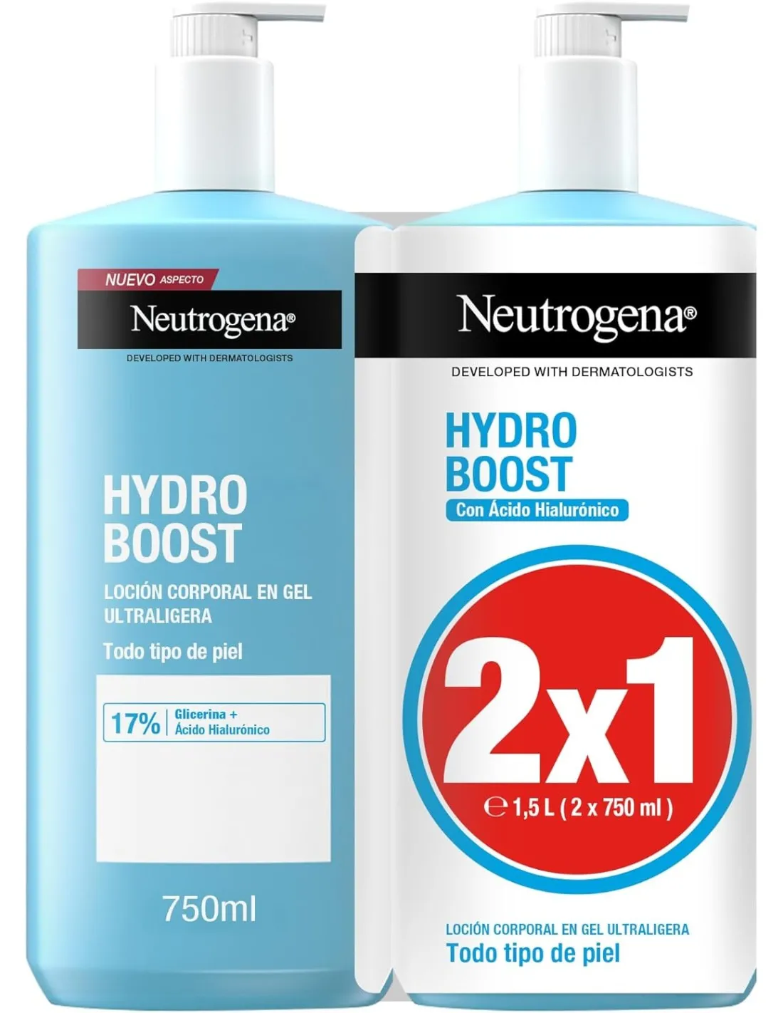 NEUTROGENA Duplo Hydro Boost Loción en Gel Ultraligera 2x750 ml