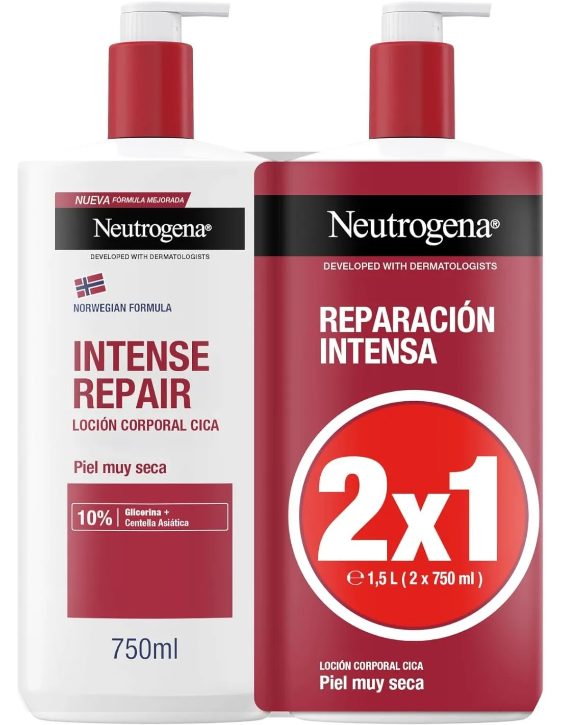 NEUTROGENA Duplo Reparación Intensa Loción CICA 2x750 ml