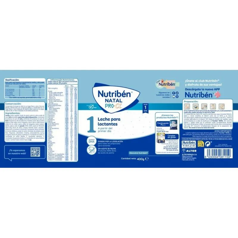 Nutribén Natal Pro-a Leche de Inicio 400 gr