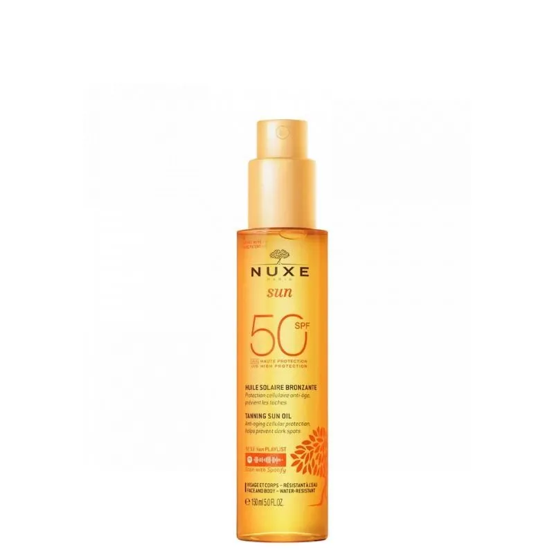 Nuxe Sun Aceite Bronceador Alta SPF50 Rostro y Cuerpo 150 ml