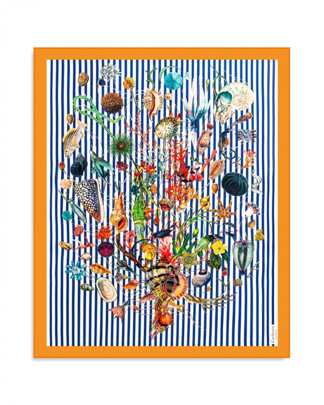 Carthusia A'mmare Pareo Cotton Striped Bottom Orange Edge