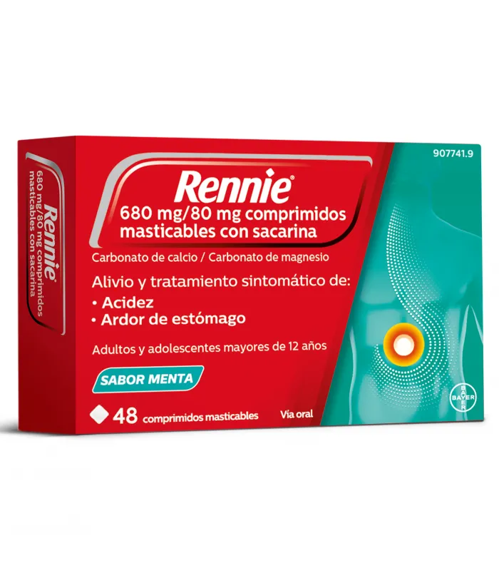 Rennie Menta 48 Comprimidos Con Sacarina