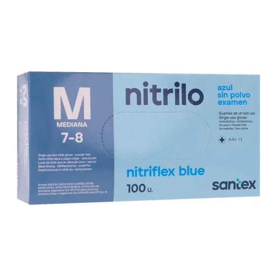 Santex Guantes de Nitrilo sin Polvo Talla M