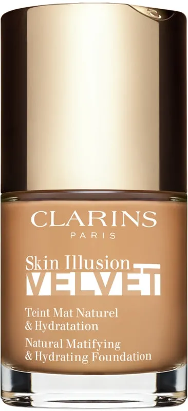 Clarins Skin Illusion Velvet liquid foundation with a matte finish and a nourishing effect, colour 111N 30 ml