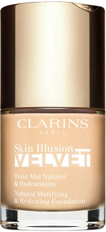 Clarins Skin Illusion Velvet liquid foundation with a matte finish and a nourishing effect, colour 100.3N 30 ml