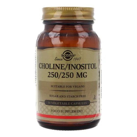 Solgar Colina 250 mg / Inositol 250 mg - Salud Hepática y Metabolismo
