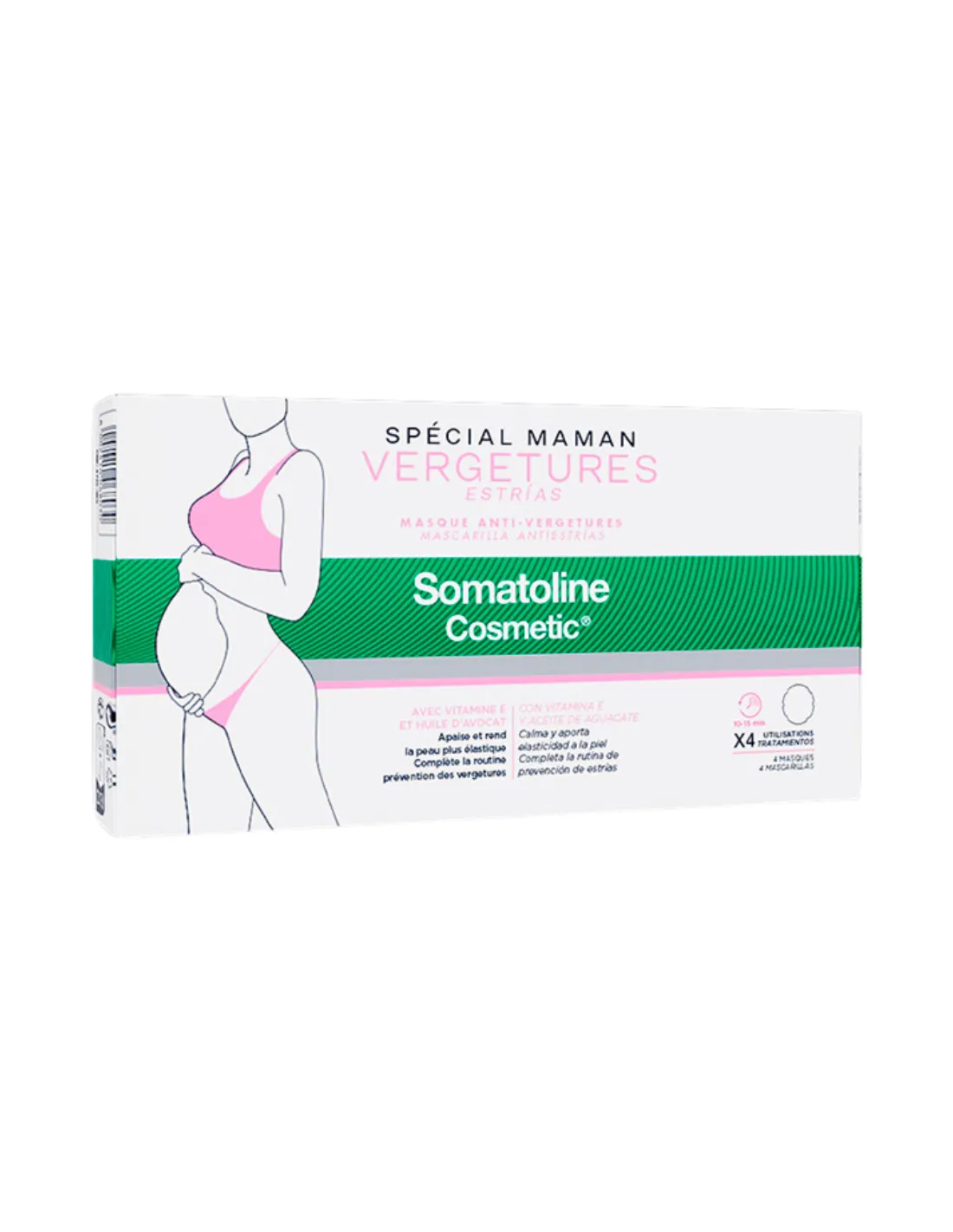 SOMATOLINE Mascarilla Antiestrías Especial Mamás 4 Mascarillas