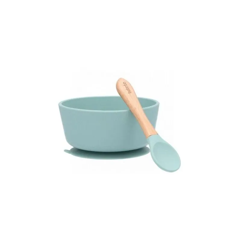 Tutete Bol Con Ventosa + Cuchara Verde