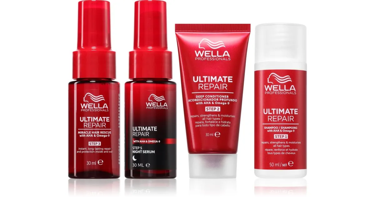 Wella Professionals Ultimate Repair Set Travel Pack for Damaged Hair 4 Pieces