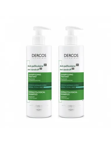 VICHY DERCOS CHAMPU ANTI CASPA GRASA 390ML DUPLO