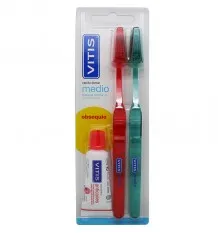Vitis Cepillo de Dientes Medio Pack Duplo 2 Unidades