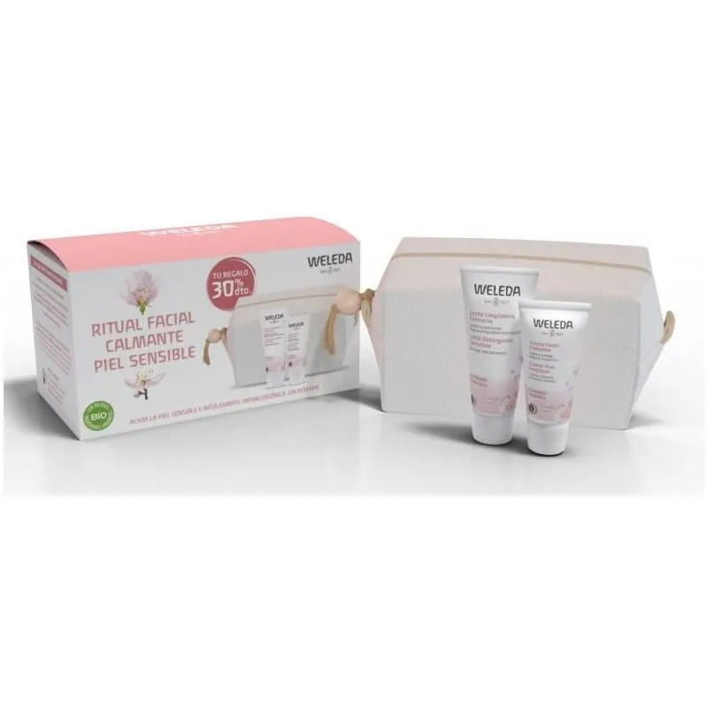 Weleda Crema Facial de Almendra + Leche Limpiadora + Neceser