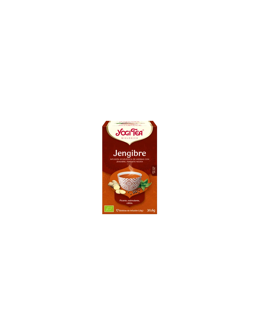 Yogi Tea Jengibre 17 Bolsitas de Infusión con Sabor Picante y Cálido para Digestión y Vitalidad Natural