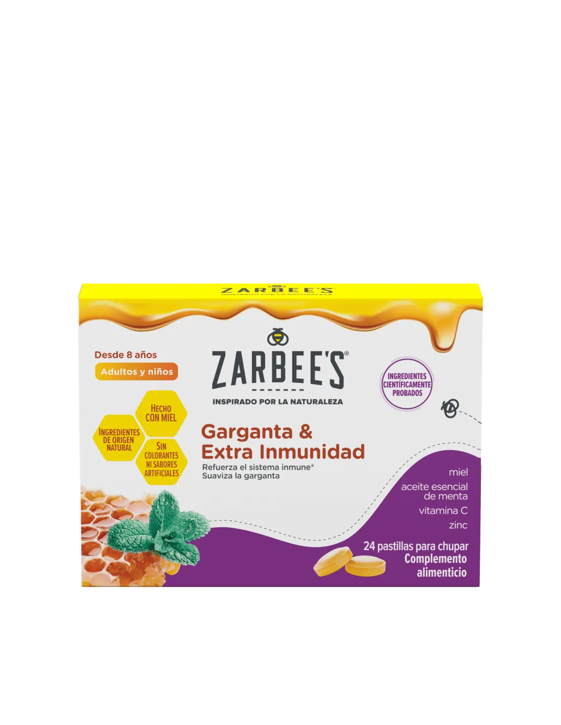 Zarbee's Garganta y Extra Inmunidad 24 Pastillas para Chupar