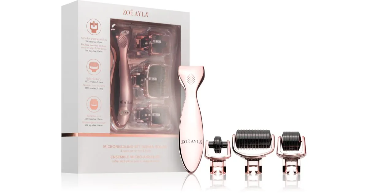 Zoë Ayla Micro-Needling Derma Roller Set Applicator with Micro-Needles for Face and Body