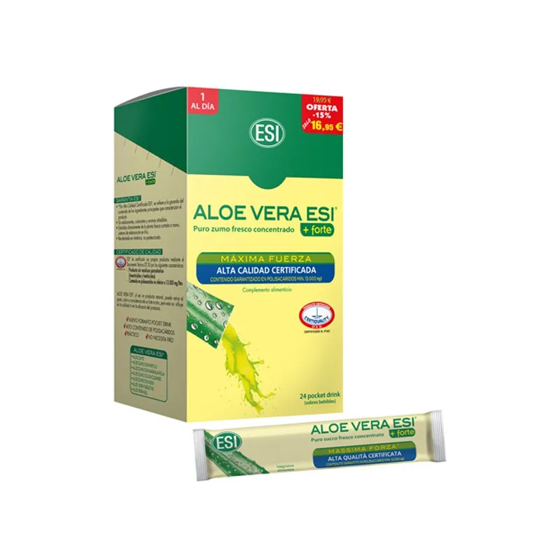 ALOE VERA ZUMO FORTE + MIRTILO 24 POCKET DRINK ESI